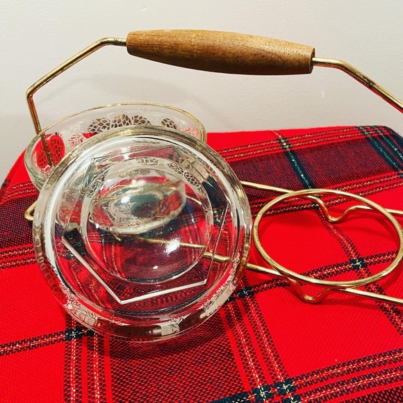 Vintage Mid Century Pine Cone Appetizer Serving Dishes with Caddy - Picture 3 of 7